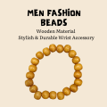 Men's Wooden Beads Bracelet – Natural Hardwood | Stylish Wrist Accessory, Hardwood Beaded Bracelet for Men, Men’s Fashion Bracelet, Men’s Natural Wood Beads Bracelet. 