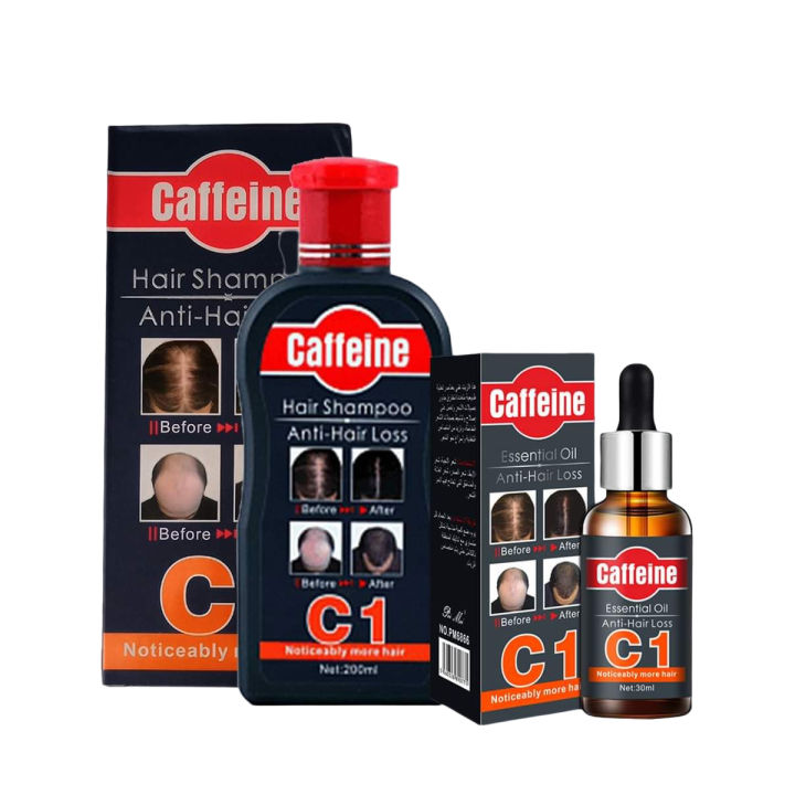 PEIMEI Pack of 2 caffeine Hair Shampoo and Essential Oil