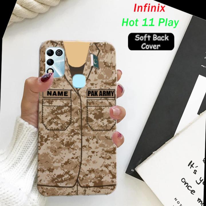 Infinix Hot 11 Play Cover Case Army Name - Soft Case Cover