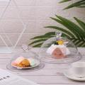 Transparent Dust-proof Creative Acrylic Round Dish Dessert Storage Tray Food Cover Fruit Display Holder Dust-Proof Food Cover Cake Bread Plate. 