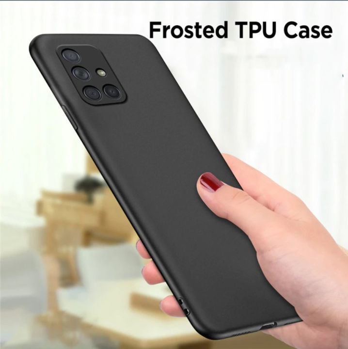 Samsung%20Galaxy%20A51%20Soft%20Silicon%20Matte%20Back%20Cover%20Protective%20Phone%20Case,%20Black%20-%20Image%203