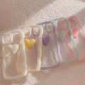 3D Love Heart Silicone Phone Case For IPhone 11 12 13 14 15 Pro Max 7 8 Plus Se 2020 XS Max XS XR Covers Shockproof Phone Casing Shell. 