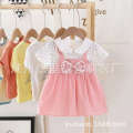 Girls' summer cartoon 2022 new middle and young cotton half sleeved princess dress children's clothing. 