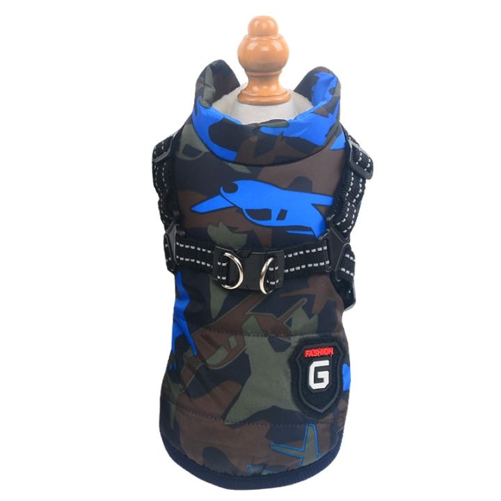 【Aesth Diary Store】Winter Harness Vest Jacket Chihuahua Clothing Warm Clothes For Small Medium Dogs Camouflage Windproof Puppy Pug Coat