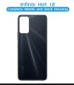 infinix HOT 12  Rear Back Body casing Housing Replacement Battery Back Door For infinix HOT 12 -Black. 