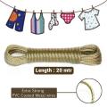 10 Meter PVC Coated Steel Anti-Rust Wire Rope Washing Line Clothesline with 2 Plastic Hooks – 1 Piece for for Drying/Hanging Clothes. 