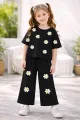 Palazzo Pants and Crop Top Set for Women  Summer High Quality Fabric Casual Short Sleeve Style Multiple Colors Available. 