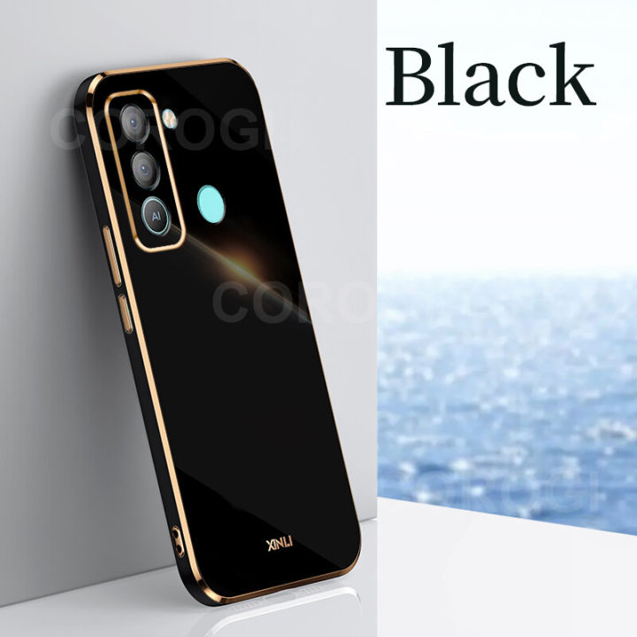 LECOMES for Tecno Pop 5 LTE Back Cover Luxury 6D Plating Frame Shiny Case Camera Protect Soft Silicone Mobile Phone Pouch
