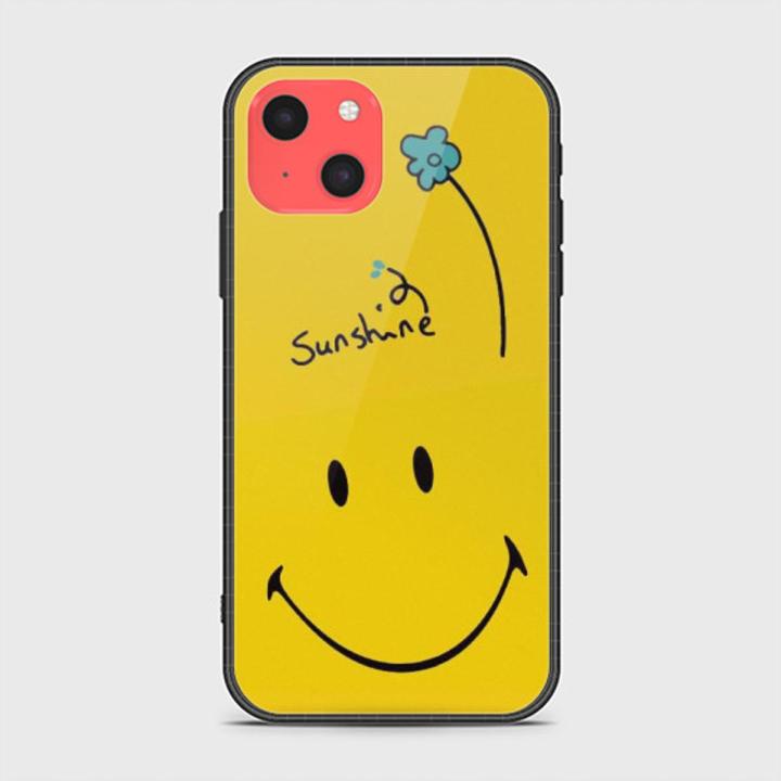 iPhone 13 Mini Cover - SkinLee HQ Infinity Glass Case (Soft) - Smiley face - SKINLEE-615-1-1017-728