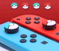 4x Nintendo Switch & Lite Pokemon Thumb Grips Blue Red Pokeball Caps for Joy Con. 