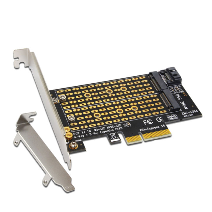 PCI-E 3.0 X4 to NVMe .2 NGFF Key SSD Riser Expansion Card for 2230/2242/2260/2280 .2 SSD EM2-5003