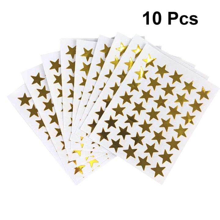 350 PVC Stickers Golden Star Self Adhesive Removable Sparkle Rewards Funny Stickers For Teacher Encourage Students Kids