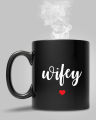 Pack of 2 Coffee Mug Black, Hubby Wifey - Both Sides HD Printed, Ceramic 11oz Capacity, Fully Customised Best Gift for Husband Wife, Couple Mugs. 