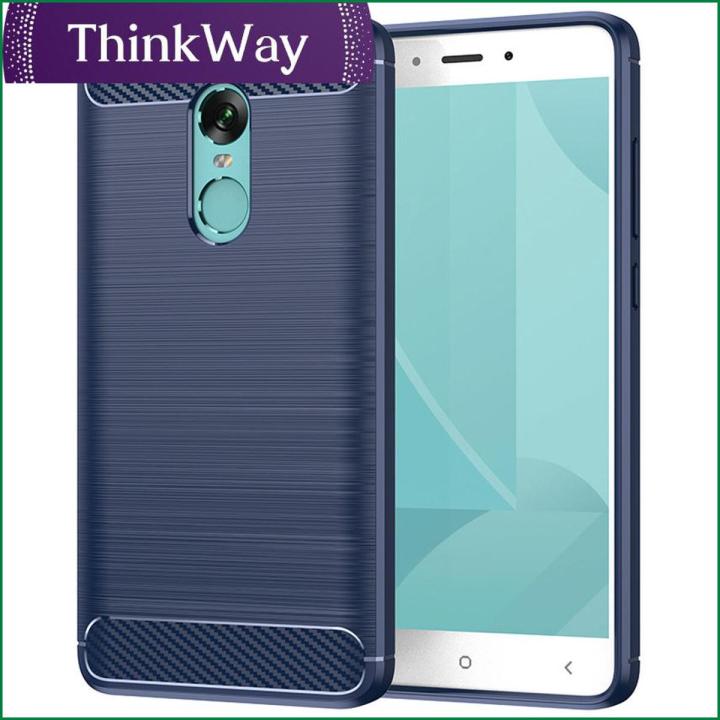 【ThinkWay】Soft Silicone Back Cover Phone Case For Xiaomi Redmi Note 4 Note 4 Pro Prime Anti-knock Carbon Fiber Coque Bag For Redmi Note 4X