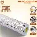 Aluminum Foil Sheet 40x200CM and  Fridge Mat 30X45CM (pack of 2), Aluminum Foil Sheet and Fridge Mat Foil Sticker Wallpaper Roll, Stove Cabinet Wall Aluminum Sheet DIY Wallpaper, Stove Decor, Self Adhesive Foil Wallpapers - Silver by Muhandisaan Trading. 