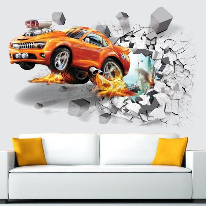 3D%20Self-adhesive%20Car%20Break%20Through%20the%20Removable%20Wall%20Stickers%20Decals%20Room%20Decor%20-%20Image%202