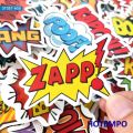 50pcs BAM POW WOW BOOM BANG OMG OOP Explosion Cloud Style Anime Slogan Stickers Pack for Phone Laptop Luggage Skateboard Sticker. 