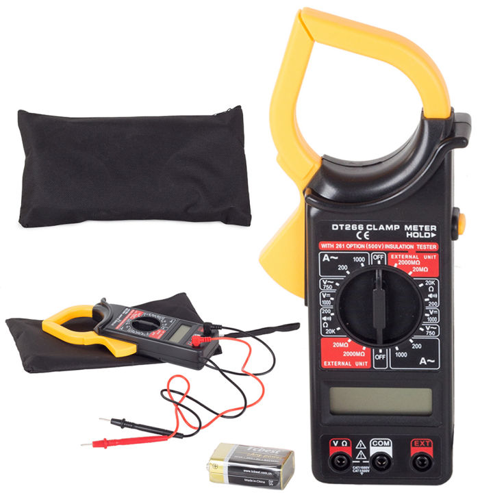 ModularTech Auto Electrician Digital Clamp Meter with Free Bag and Battery, AC Current Ampere Meter, AC/DC Voltmeter, Resistance, Continuity Tester