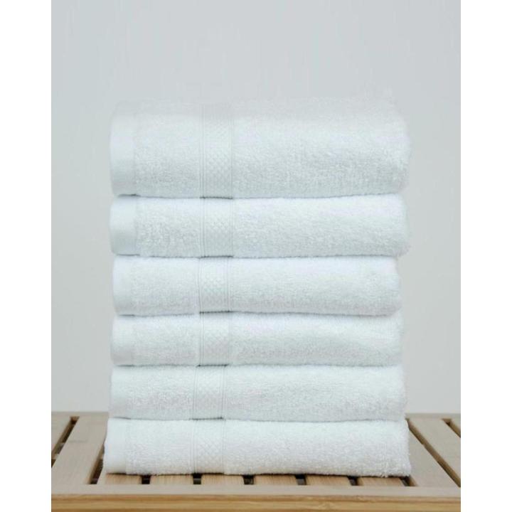 100 %  Cotton Bamboo Blended Ultra Soft White Hand Towel Set of 6 - 16 x 27