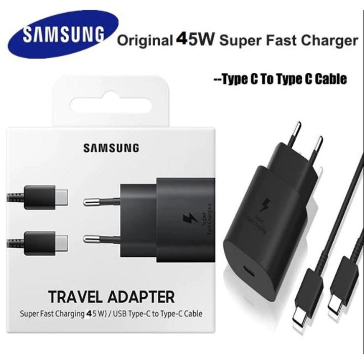 Original Samsung 45W, OEM Super Fast Charger USB PD Charger For Samsung Galaxy S22 Ultra 5G Note 10, Note 10 Plus 5G, Note 10 Lite, S10 5G, S20, S20 Plus, S20 Ultra 5G, S20 FE 5G, Note 20, Note 20 Ultra, S215G, S21 Plus 5G, S21 Ultra 5G