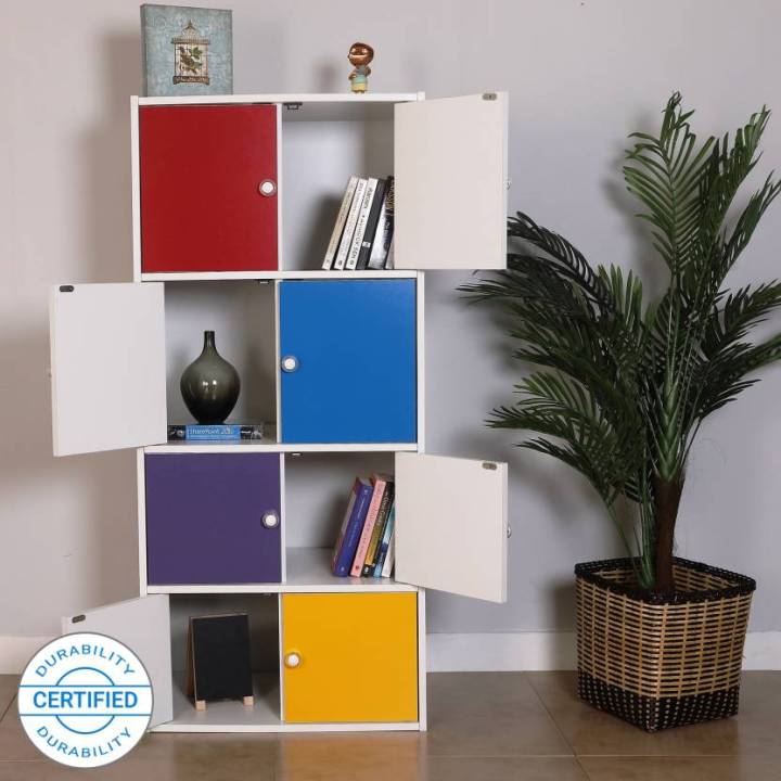 BS-004%20-%20MDF%20Lasani%20Modern%20White%20Closed%20Colorful%20Book%20Shelf%20Storage%20Rack%20Living%20Room%20Shelves%20Books%20Furniture%20Children%20Side%20Board%20Bedroom%20Study%20Magazine%20Organizer%20-%20Red,%20Blue,%20Purple%20&%20Yellow%20-%20Image%203