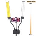 Professional Grade Flexible Double Arms LED Fill Light - Bi-color Dimmable Beauty Video Lights with 3200K-4500K-5600K, 3 Lighting Modes, 45W Power, and Phone Holder for Portrait Photography, Live Streaming, Vlogging, and Makeup. 