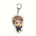 Anime Levi Ackerman Eren Jaeger Keychain Cosplay Pendant Key Chain Key Ring Men Women  Gifts. 