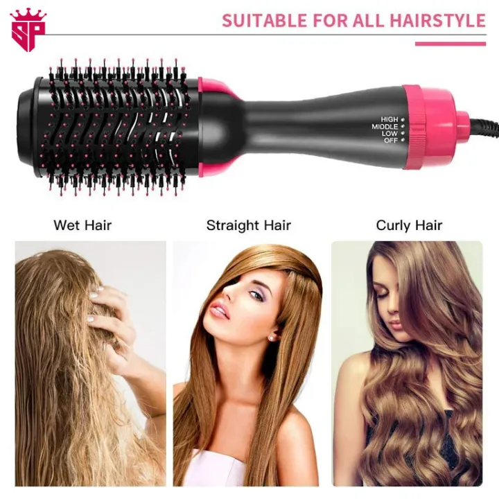 Hair Dryer Brush 3-in-1 Hot Air Brush Hair Styling Machine Brush for Women Fast Drying Styling Straightening Curling Hair Brush Set Suitable for All Hair Types