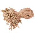 Spring lock pin loop tie fastener 100 pieces set tag jute rope. 