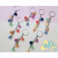 Colorized Shining Star Drift  Combo of 4 Crystal Balls Glass Balls Keyrings for Lover Gifts Key Chain for Car Bags Key Rings. 