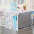 Printed Fridge Dust Cover Waterproof Refrigerator Dustproof Cover with 6 Pocket Household Freezer Top Hanging Bag Fridge Storage Bag Appliance Protector Organizer Washing Machine Top Cover. 