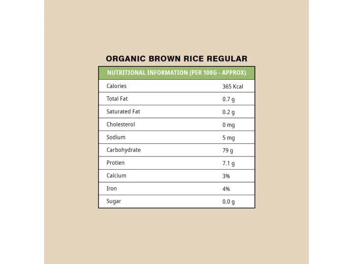 ORGANIC BROWN RICE REGULAR 1kg | Daraz.pk
