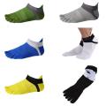 4 pair Toe socks No Show Five Finger Socks Cotton Athletic Running Socks For Men white+yellow+blue+black. 