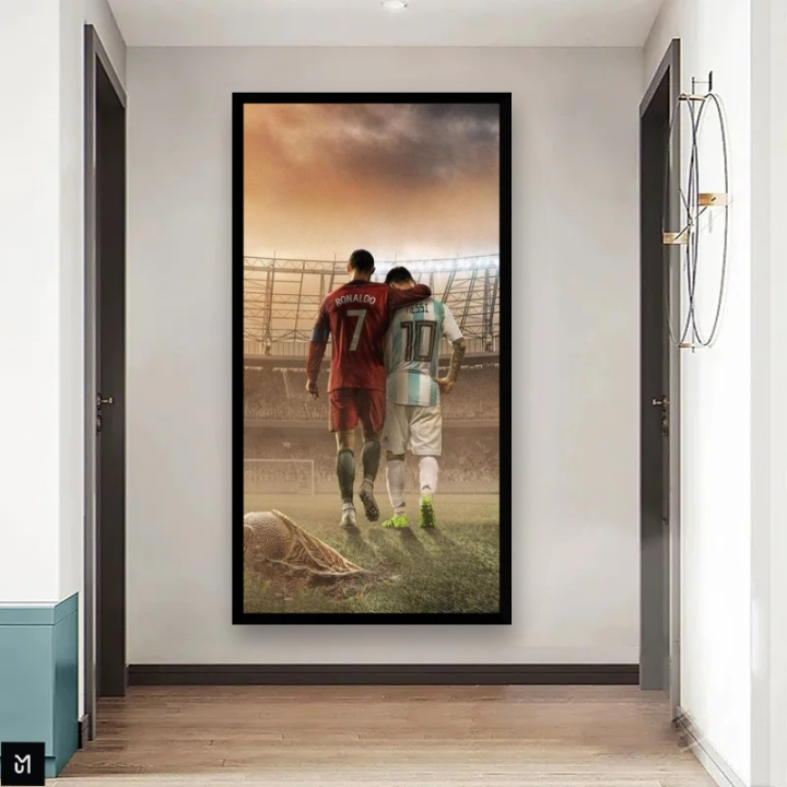 Cristiano Ronaldo and Lionel Messi in one frame , personality wall art picture frames