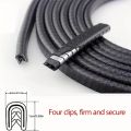 5 Meters Universal Car Door Edge Guard Scratch Strip Protector Rubber Sealing Trim Molding Car Styling For All Cars-Black. 