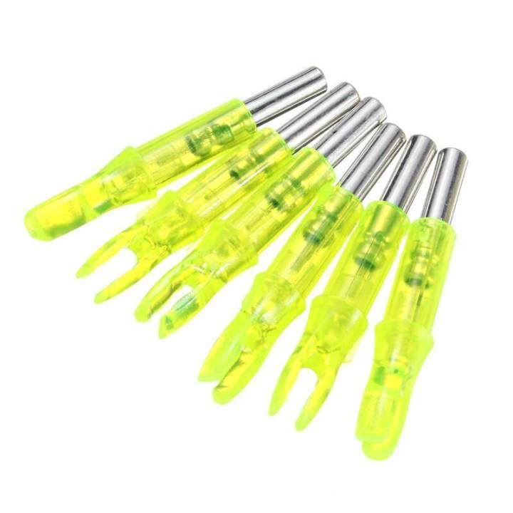 6PCS Hunting Lighted Nock Compound Bow LED Lighted Arrow Nocks Red - Yellow