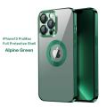 Luxury Integrated Camera Protection Shockproof Soft TPU with Logo Cut Back Cover Case for Apple iPhone 13 pro max (6.7 inch) (Golden)(Sierra blue)(Alpine green). 