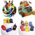 4/6pcs McQueen Car Birthday Cake Decoration Figure Cake Topper Flag Cupcake Topper Car doll gift. 