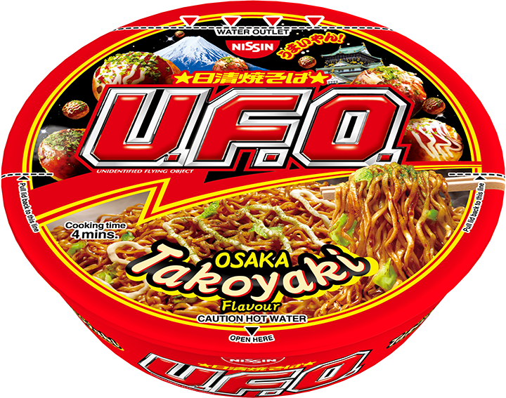 NISSIN U.F.O. OSAKA TAKOYAKI Halal Noodles (100g) - Japanese Noodles - Instant Noodles - Takoyaki Noodles