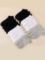 BIN-B  6 Pairs Cotton Ankle Socks For Men Women - 3 Random colors. 