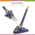 Techmanistan 360 Degree Rotatable Adjustable Cleaning Mop Wet and Dry Mop with 1 Extra Mop Cloth | Triangular Mop with Water Squeezing Function & Long Handle Microfiber Broom. 