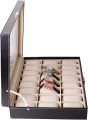 MyleCart Leather watch storage box with 24 slots, new men's watch storage box, watch display box, black jewelry gift box best gift. 