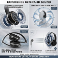 Pro-Studio Wired Over-Ear Headphones | Pure Audio No-Mic Headset | 3.5mm Universal Wired Connection with Ultra-HD Bass & Surround Sound | Foldable Ergonomic Headphone for Gaming, Music & Movies – One Click Pick. 