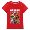 Fashionable children's clothing fine cotton OX game peripheral new ROBL two-dimensional short-sleeved T-shirt for boys and girls. 