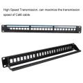 19Inch 24 Port Mountable Data Patch Panel CAT6 Network Cable Rack(Not Include Modules). 