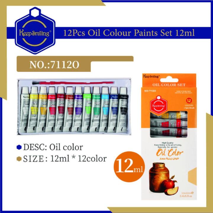 Keep Smiling Oil color paint Colour Paints - Pack of 12 (12ML in each tube)