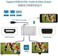 Lightning to HDMI VGA Audio Multiport Adapter Cable for iOS Compatible. 