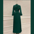 Unstitched Silk Fabric For Women Dark Emerald Green Plain Silk. 