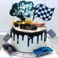 6pcs/set McQueen Car Cake Topper Child Baby Boy Birthday Party Scene Obstacle Birthday Cake Topper Decoration Set Car Racing Car Sports Car Decoration. 