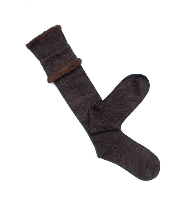 Winter Wear Thermal Knee & Leg Warmer Socks Skin Color Unisex Material Jersey & Fleece